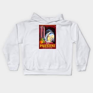 Vintage Travel Poster Visit Palestine Kids Hoodie